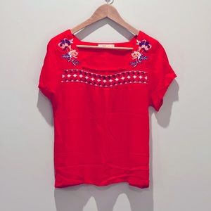 Short sleeve embroidered top by Hazel size Small
